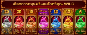 ฟรีสปินสุ่มจำนวนและตัวคูณ